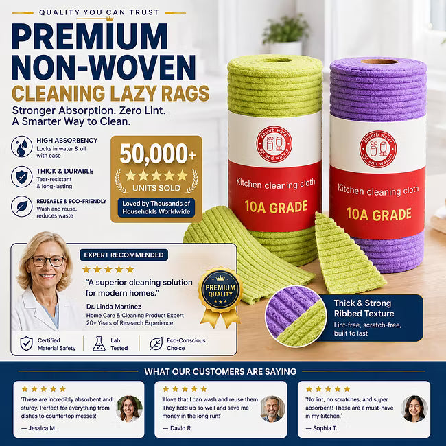 ⏰ Premium Bamboo Fiber Microfiber Cloths – Tear-Off Design & Antibacterial Protection