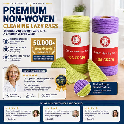 ⏰ Premium Bamboo Fiber Microfiber Cloths – Tear-Off Design & Antibacterial Protection