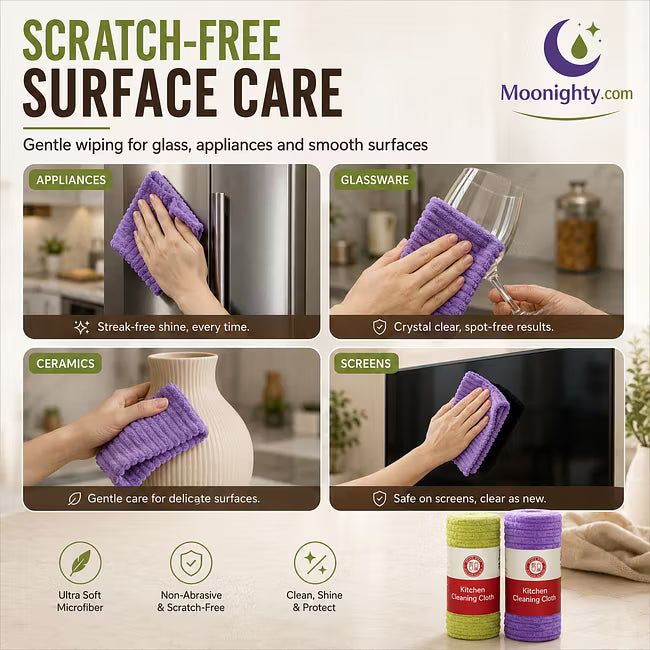 ⏰ Premium Bamboo Fiber Microfiber Cloths – Tear-Off Design & Antibacterial Protection