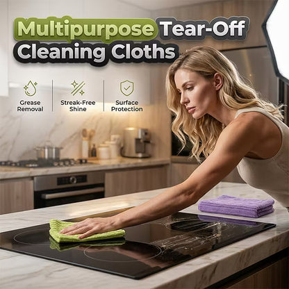 ⏰ Premium Bamboo Fiber Microfiber Cloths – Tear-Off Design & Antibacterial Protection