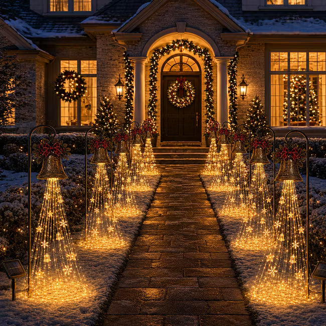 🎄 Christmas Bell Cascade Solar Yard Light✨