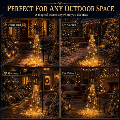 🎄 Christmas Bell Cascade Solar Yard Light✨