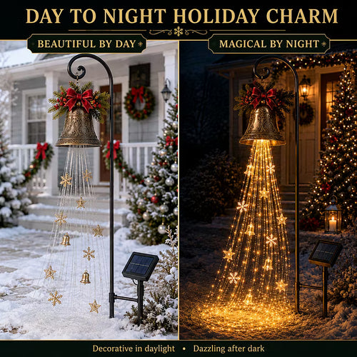 🎄 Christmas Bell Cascade Solar Yard Light✨