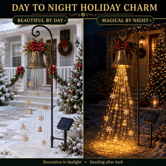 🎄 Christmas Bell Cascade Solar Yard Light✨