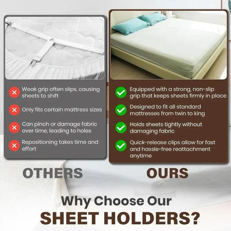4-Pack Heavy Duty Bed Sheet Clips