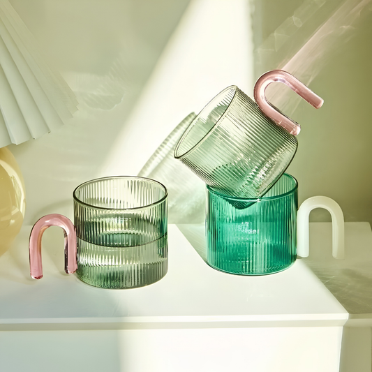 Retro Ripple Glass Mug