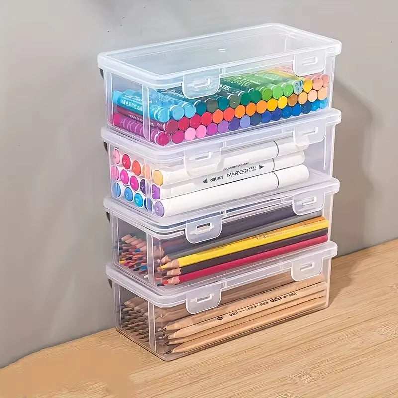 4-Pack Clear PP Storage Boxes with Lids
