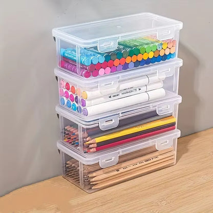 4-Pack Clear PP Storage Boxes with Lids