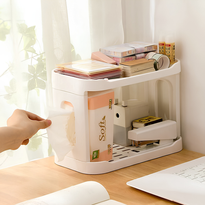 Minimalist Two-Storey Desk Shelf