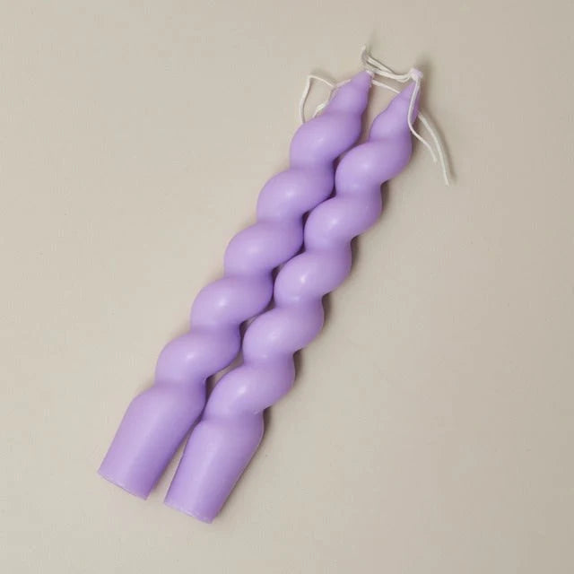 Spiral Twisted Pastel Candles (2 Pack)