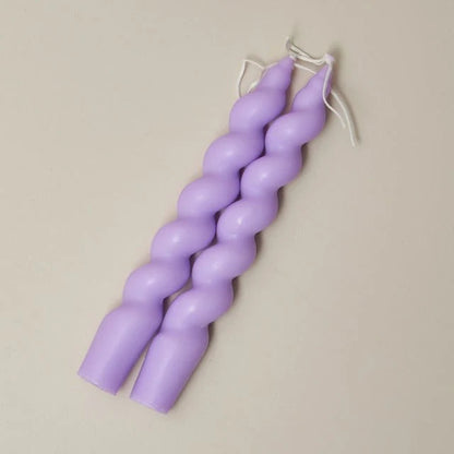 Spiral Twisted Pastel Candles (2 Pack)
