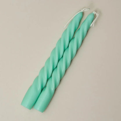 Spiral Twisted Pastel Candles (2 Pack)