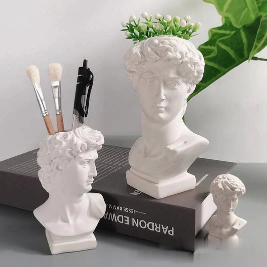 Greek Statue Vase & Brush Holder
