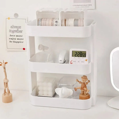White Rounded Desk Storage Shelf