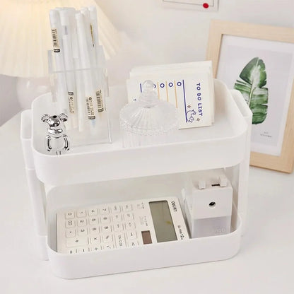 White Rounded Desk Storage Shelf