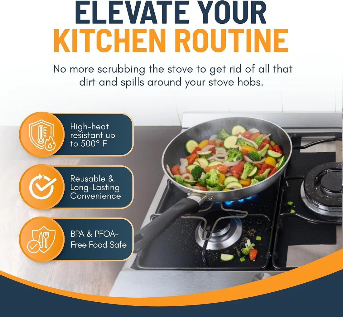 Reusable Gas Stove Burner Liners (Set of 4)