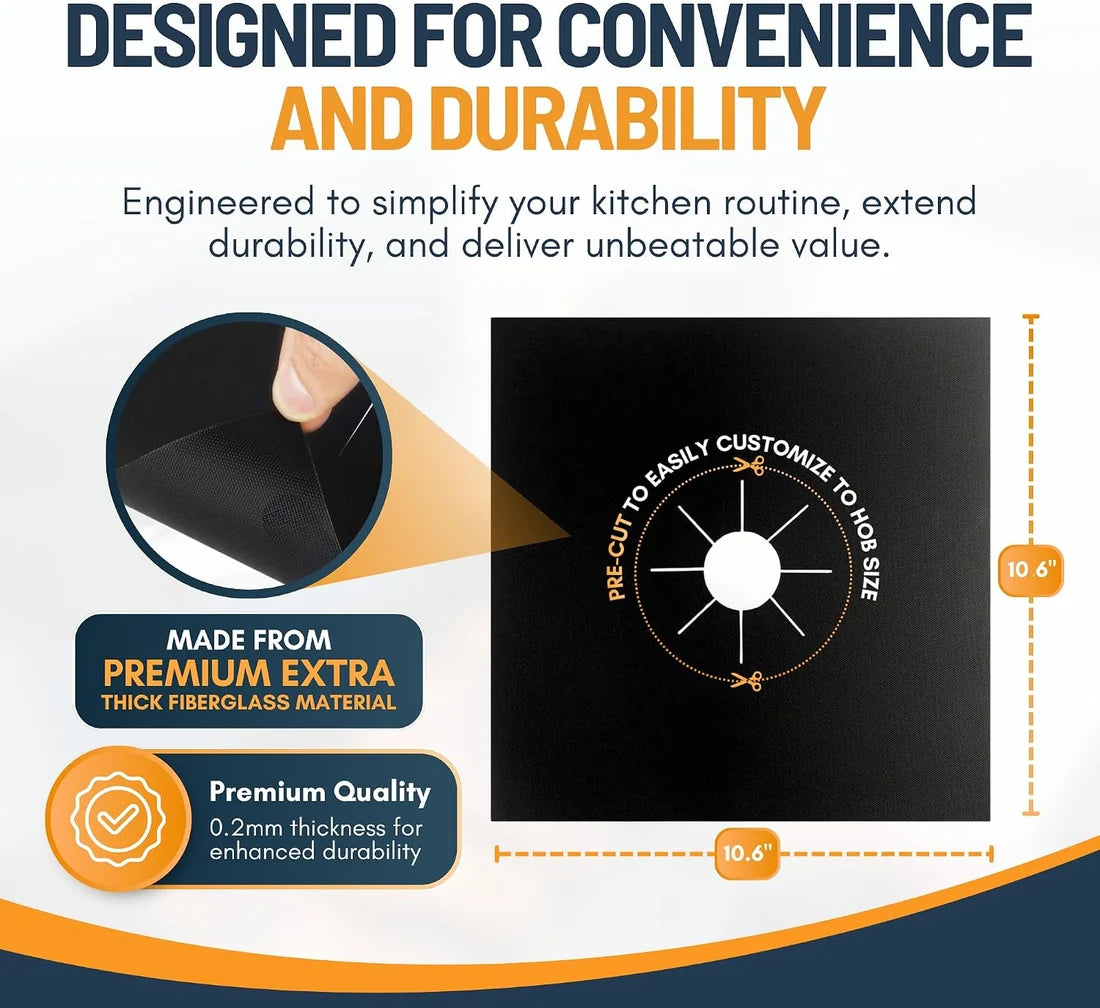 Reusable Gas Stove Burner Liners (Set of 4)