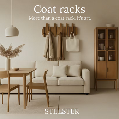 Wooden Coat Rack Wall Mounted Sticks