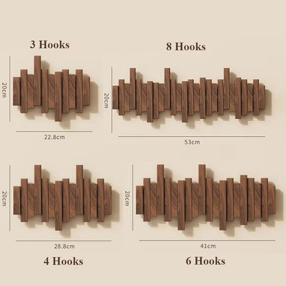 Wooden Coat Rack Wall Mounted Sticks