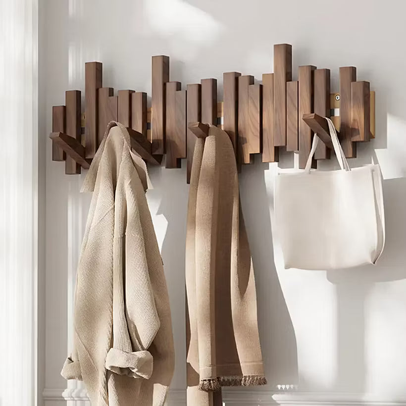 Wooden Coat Rack Wall Mounted Sticks