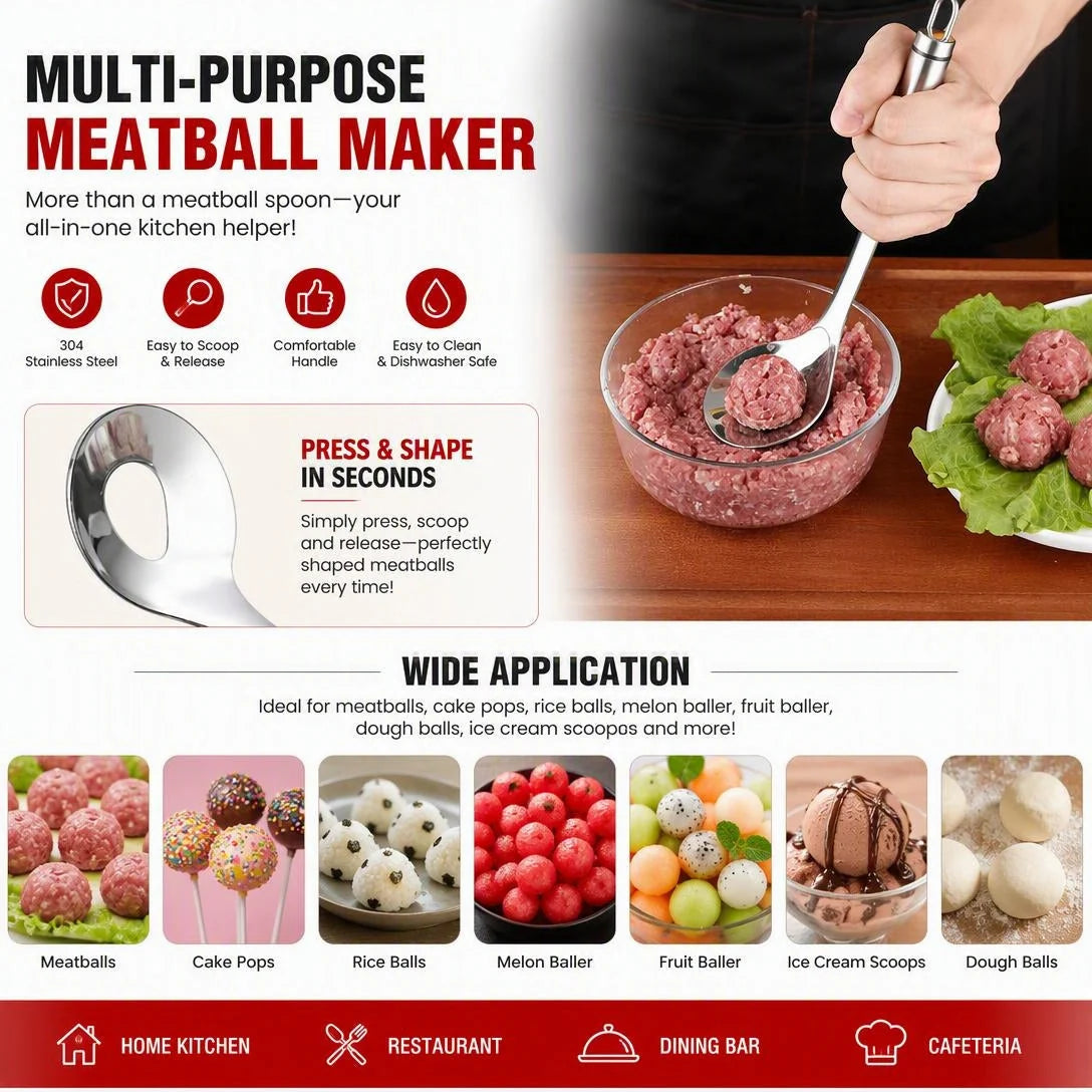 Stainless Steel Meatball Scoop Ball Maker Tool