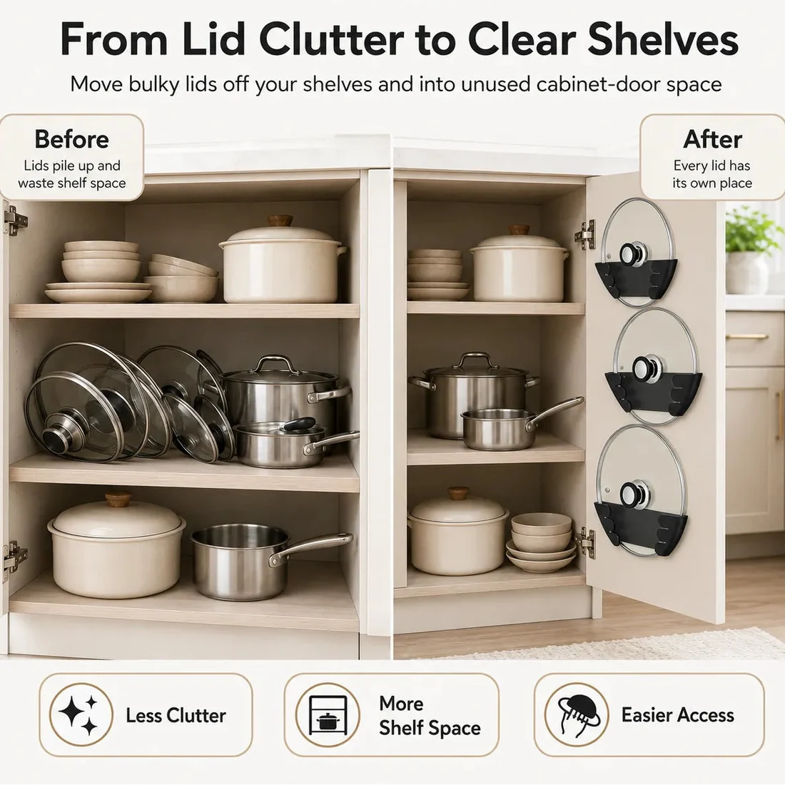 Adhesive Pot Lid Holders
