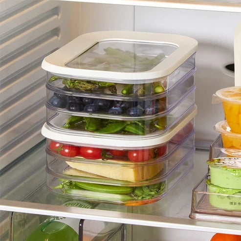 Clario Fridge Storage Container | Clear, Stackable Refrigerator Organizer Bins