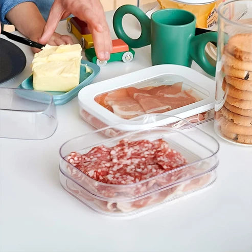 Clario Fridge Storage Container | Clear, Stackable Refrigerator Organizer Bins