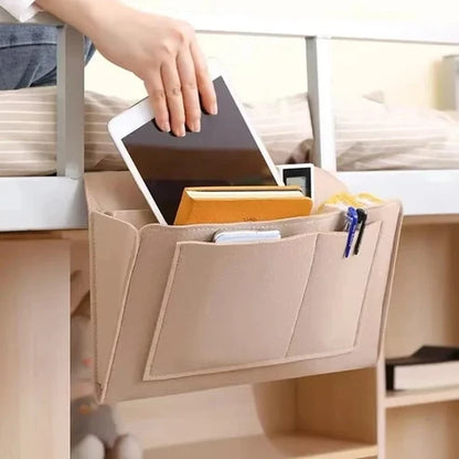 Bexley Bedside Caddy | Multi-Pocket Felt Nightstand Organizer
