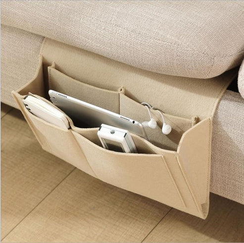 Bexley Bedside Caddy | Multi-Pocket Felt Nightstand Organizer