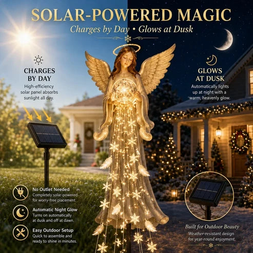 Sera Solar Garden Light | Angel Design, Weather-Resistant Outdoor Illumination