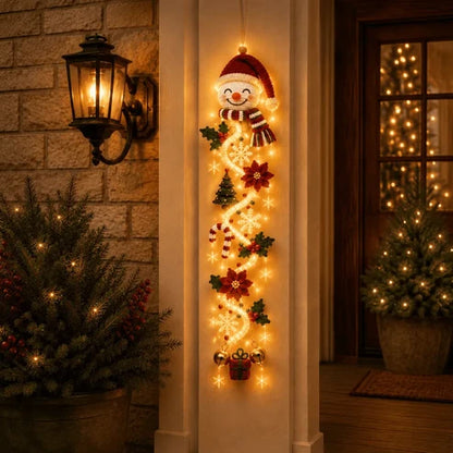 MerryGlow Christmas Door Hanger | Handcrafted, 6 Festive Light Designs
