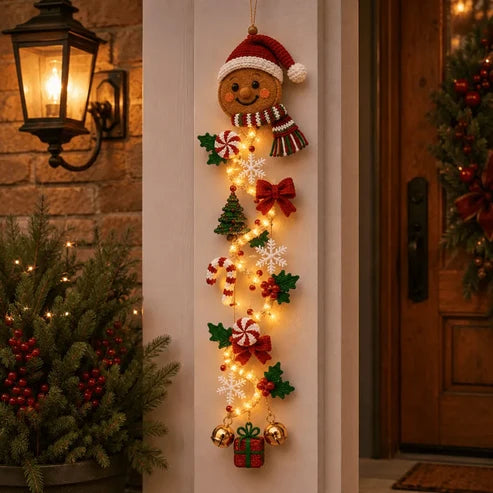 MerryGlow Christmas Door Hanger | Handcrafted, 6 Festive Light Designs