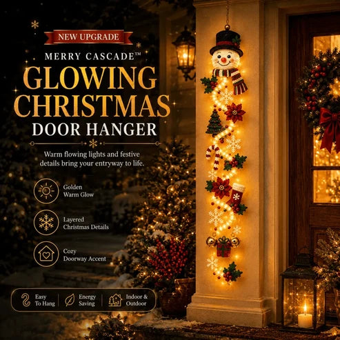 MerryGlow Christmas Door Hanger | Handcrafted, 6 Festive Light Designs
