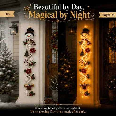 MerryGlow Christmas Door Hanger | Handcrafted, 6 Festive Light Designs