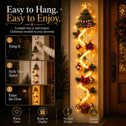 MerryGlow Christmas Door Hanger | Handcrafted, 6 Festive Light Designs