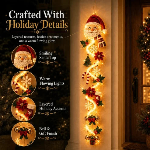 MerryGlow Christmas Door Hanger | Handcrafted, 6 Festive Light Designs