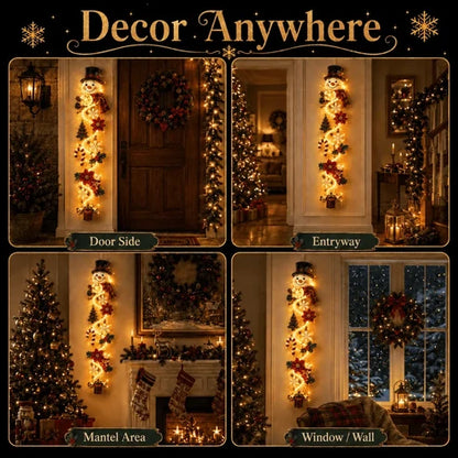 MerryGlow Christmas Door Hanger | Handcrafted, 6 Festive Light Designs