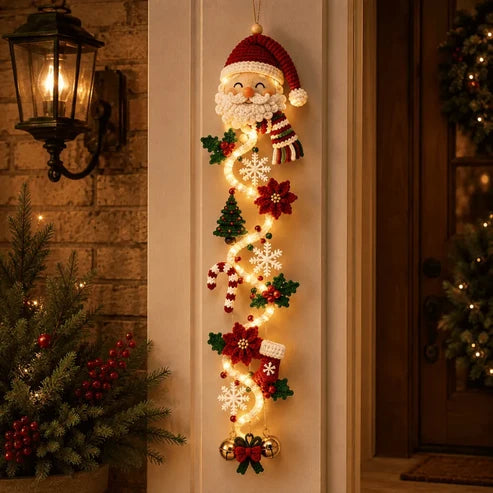 MerryGlow Christmas Door Hanger | Handcrafted, 6 Festive Light Designs