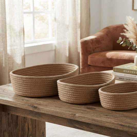 Woven Storage Basket & Desktop Organizer | Smart Home Organization