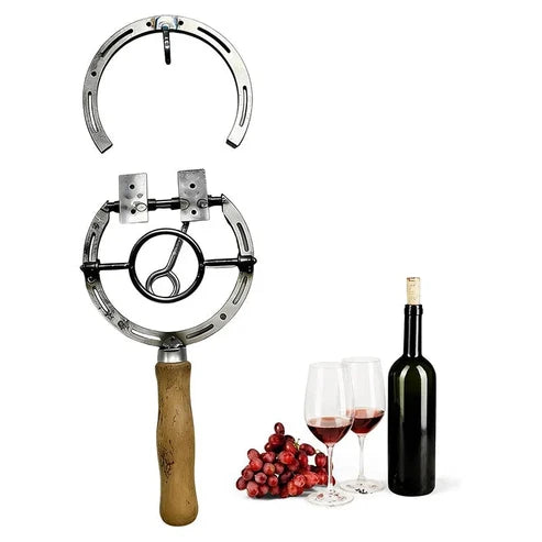 Horsley Wine Bottle Opener | Wall-Mounted Rustic Iron Horseshoe Design