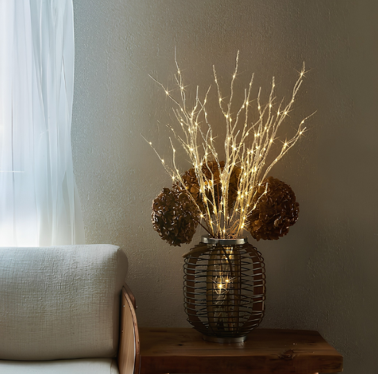 Christmas Lighted Artificial Twig Birch Branch with Fairy Lights for Holiday Wedding Party Decoration