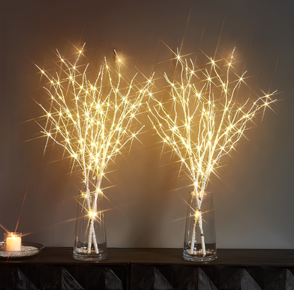 Christmas Lighted Artificial Twig Birch Branch with Fairy Lights for Holiday Wedding Party Decoration