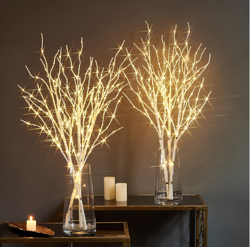 Christmas Lighted Artificial Twig Birch Branch with Fairy Lights for Holiday Wedding Party Decoration