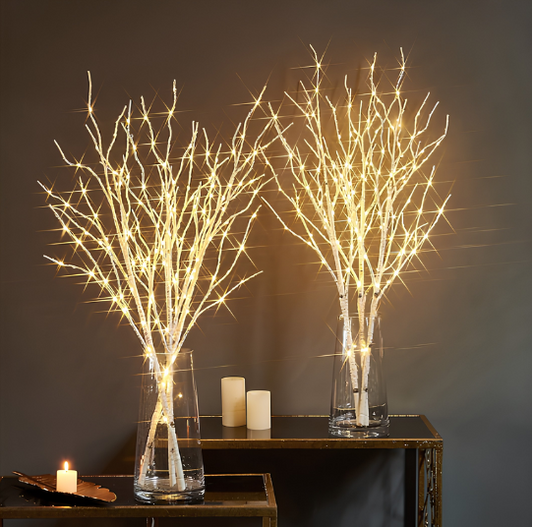 Christmas Lighted Artificial Twig Birch Branch with Fairy Lights for Holiday Wedding Party Decoration