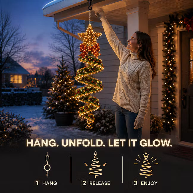 Christmas Magic Spiral Hanging LED Light Collection