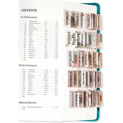 Biblio Bible Tab Set | 75-Piece Laminated Bible Index Tabs, Waterproof, Easy Alignment