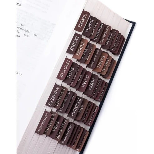 Biblio Bible Tab Set | 75-Piece Laminated Bible Index Tabs, Waterproof, Easy Alignment