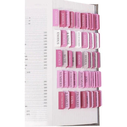 Biblio Bible Tab Set | 75-Piece Laminated Bible Index Tabs, Waterproof, Easy Alignment