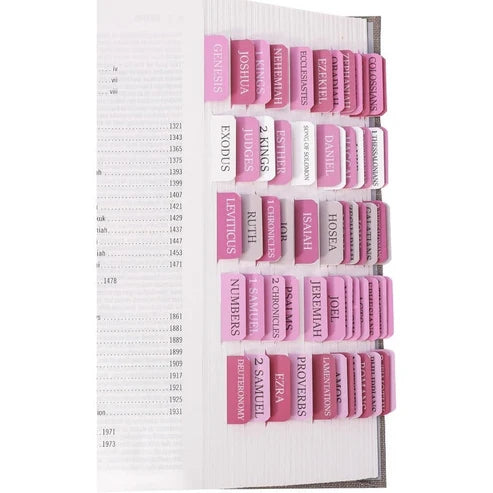 Biblio Bible Tab Set | 75-Piece Laminated Bible Index Tabs, Waterproof, Easy Alignment